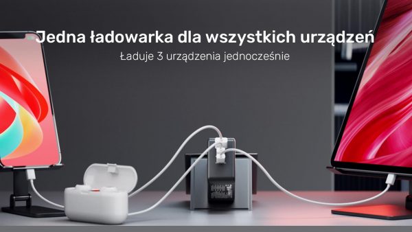 Ładowarka Sieciowa Unitek P1117B 3 porty, PD 65W, GaN, podróżna  - Incom Group
 4894160049148