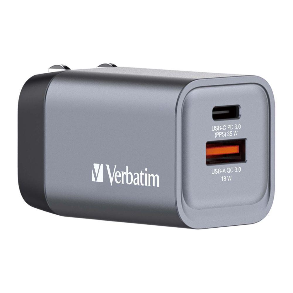 0023942322009 Ładowarka sieciowa Verbatim GaN GNC-35 1xUSB-C PD 35W 1xUSB-A QC 3.0  - Incom Group
