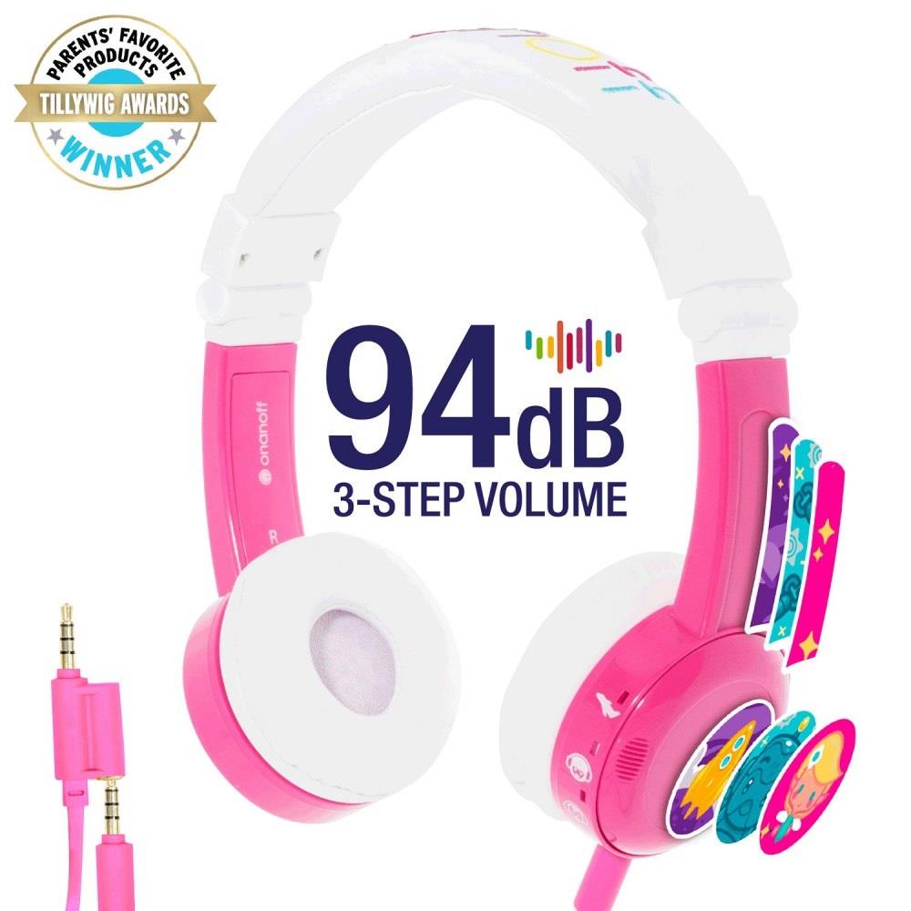  - Incom Group
 Słuchawki z mikrofonem BuddyPhones InFlight Pink dla dzieci 75/85/94dB 4029599084563