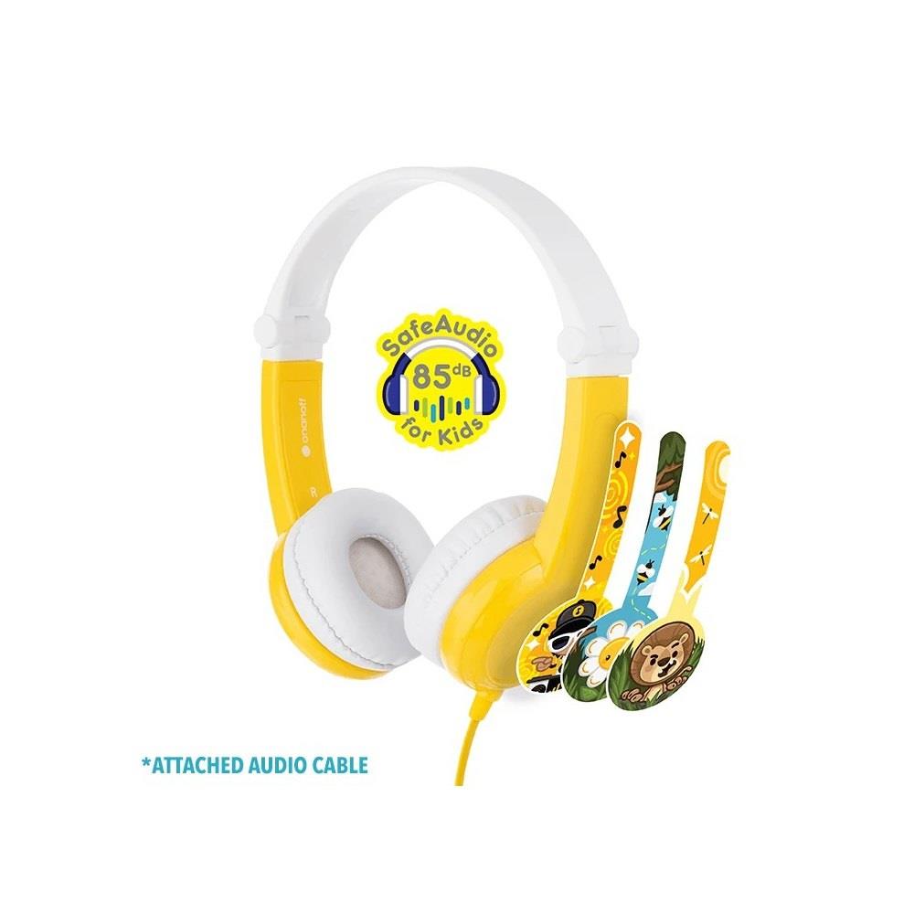 Słuchawki z mikrofonem BuddyPhones Connect Yellow dla dzieci 85dB  - Incom Group
 4029599095668