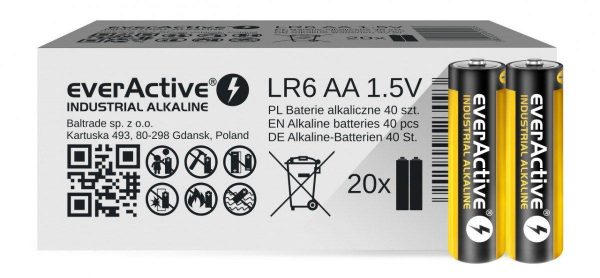 5902020523093  - Incom Group
 Baterie alkaliczne AA/LR6 everActive Industrial Alkaline 40 sztuk