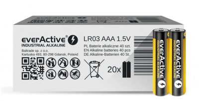 5902020523109  - Incom Group
 Baterie alkaliczne AAA/LR03 everActive Industrial Alkaline 40 sztuk