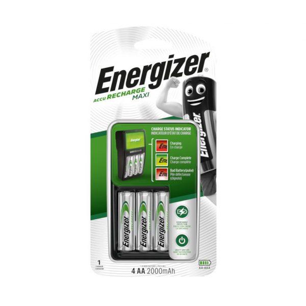 Ładowarka akumulatorków Ni-MH Energizer Maxi + 4 x R6/AA 2000 mAh 7638900321401  - Incom Group
