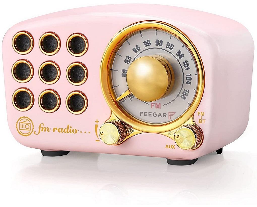 Radio FM z głośnikiem BT Feegar Retro różowe  - Incom Group
 5904610880074