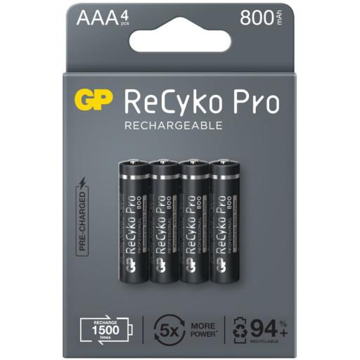 4891199186912  - Incom Group
 Akumulatorki AAA / R03 GP ReCyko Pro Ni-MH 800mAh blister 4 sztuki