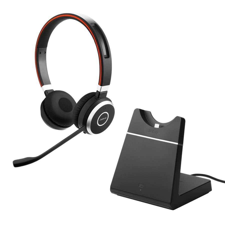 Słuchawki bezprzewodowe z mikrofonem Jabra Evolve 65 UC Stereo + charging stand, Link 370  - Incom Group
 5706991020670