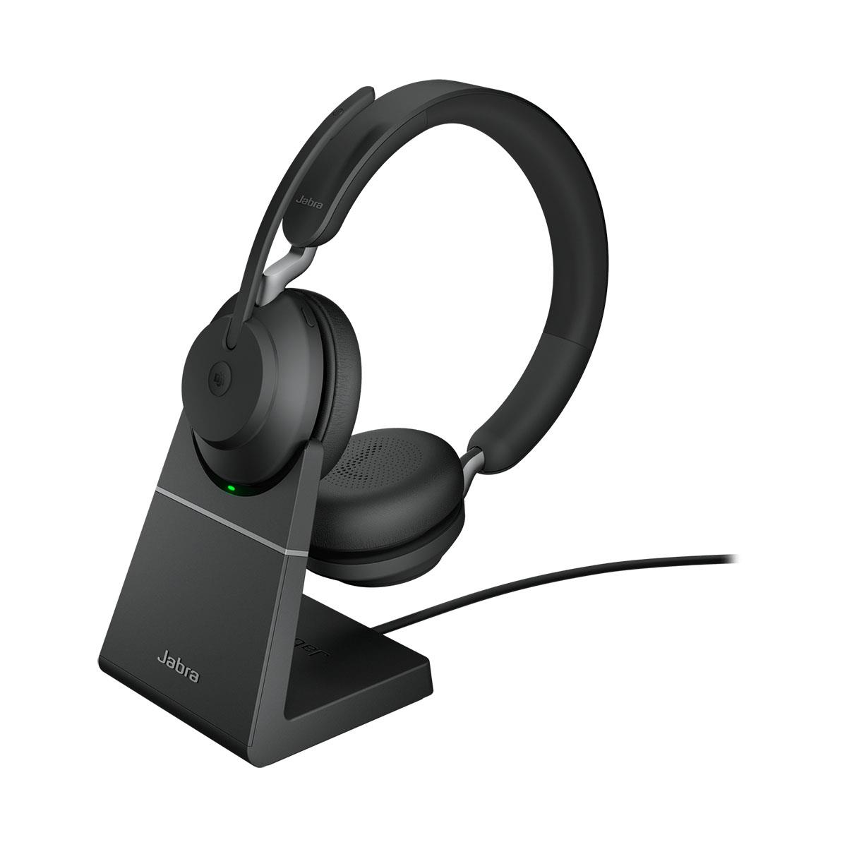 Słuchawki z mikrofonem Jabra Evolve2 65 Stand Link380c MS Stereo Black bezprzewodowe 5706991022865  - Incom Group
