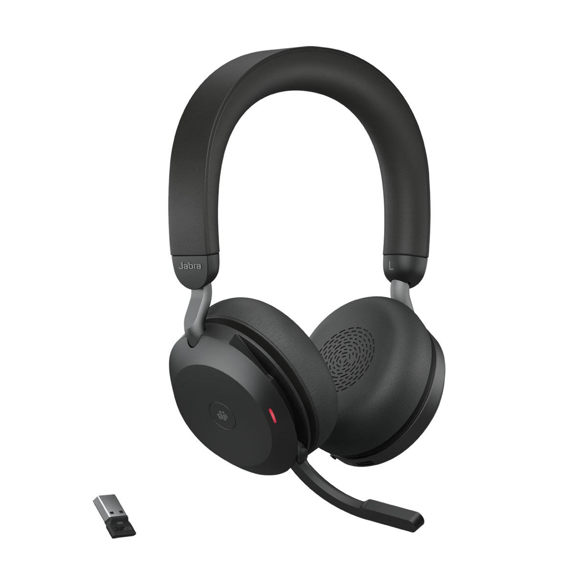 Słuchawki z mikrofonem Jabra Evolve2 75 Link380c MS Stereo czarne bezprzewodowe 5706991024340  - Incom Group
