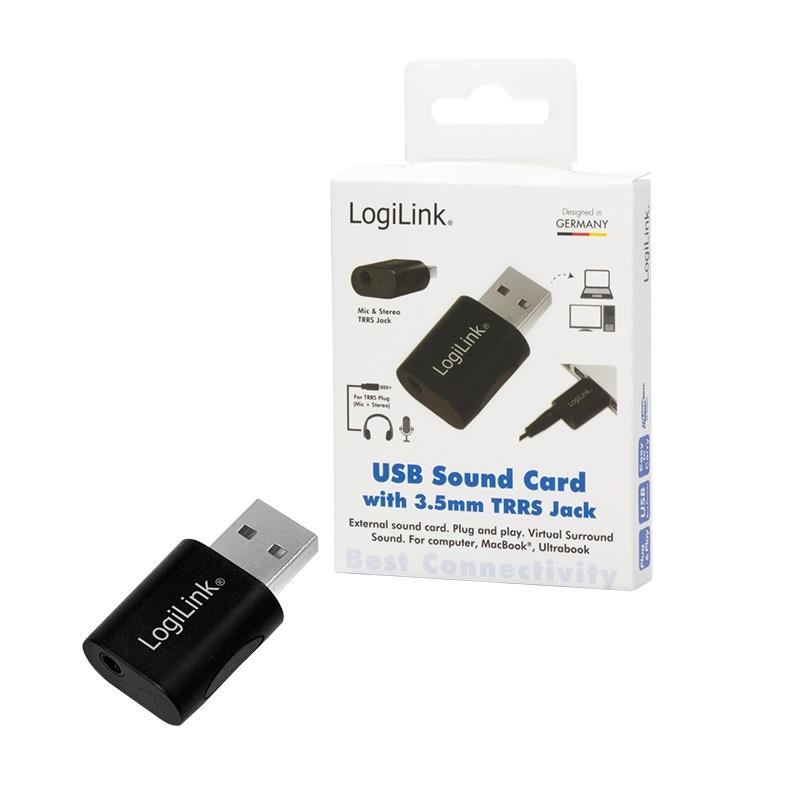 4052792048438 Karta dźwiękowa USB Logilink UA0299 z gniazdem TRRS  - Incom Group
