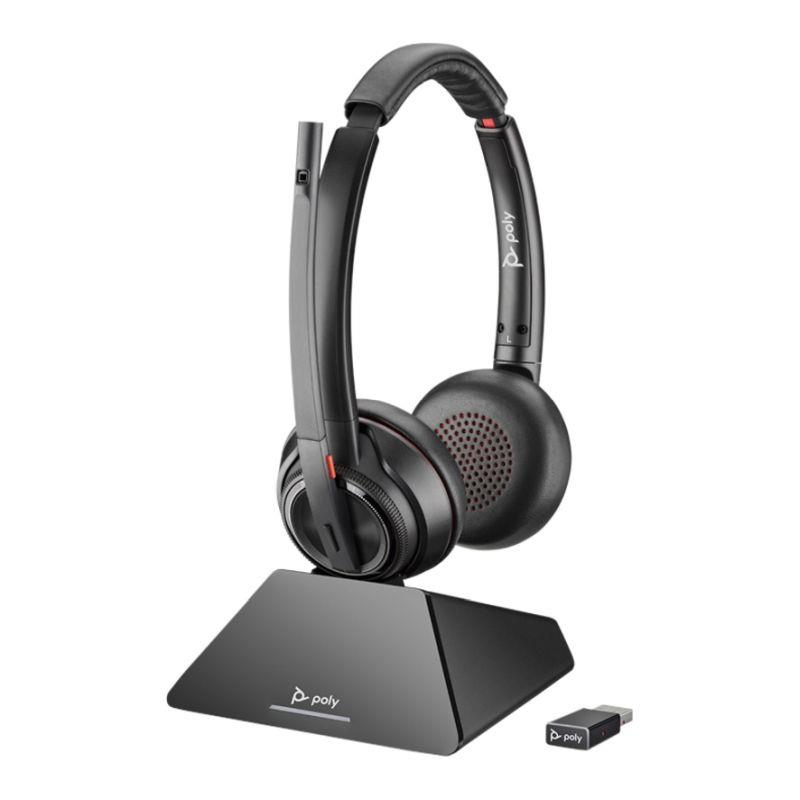 Słuchawki bezprzewodowe z mikrofonem Poly Savi 8220 UC M USB-A Headset czarne  - Incom Group
 0196548579280