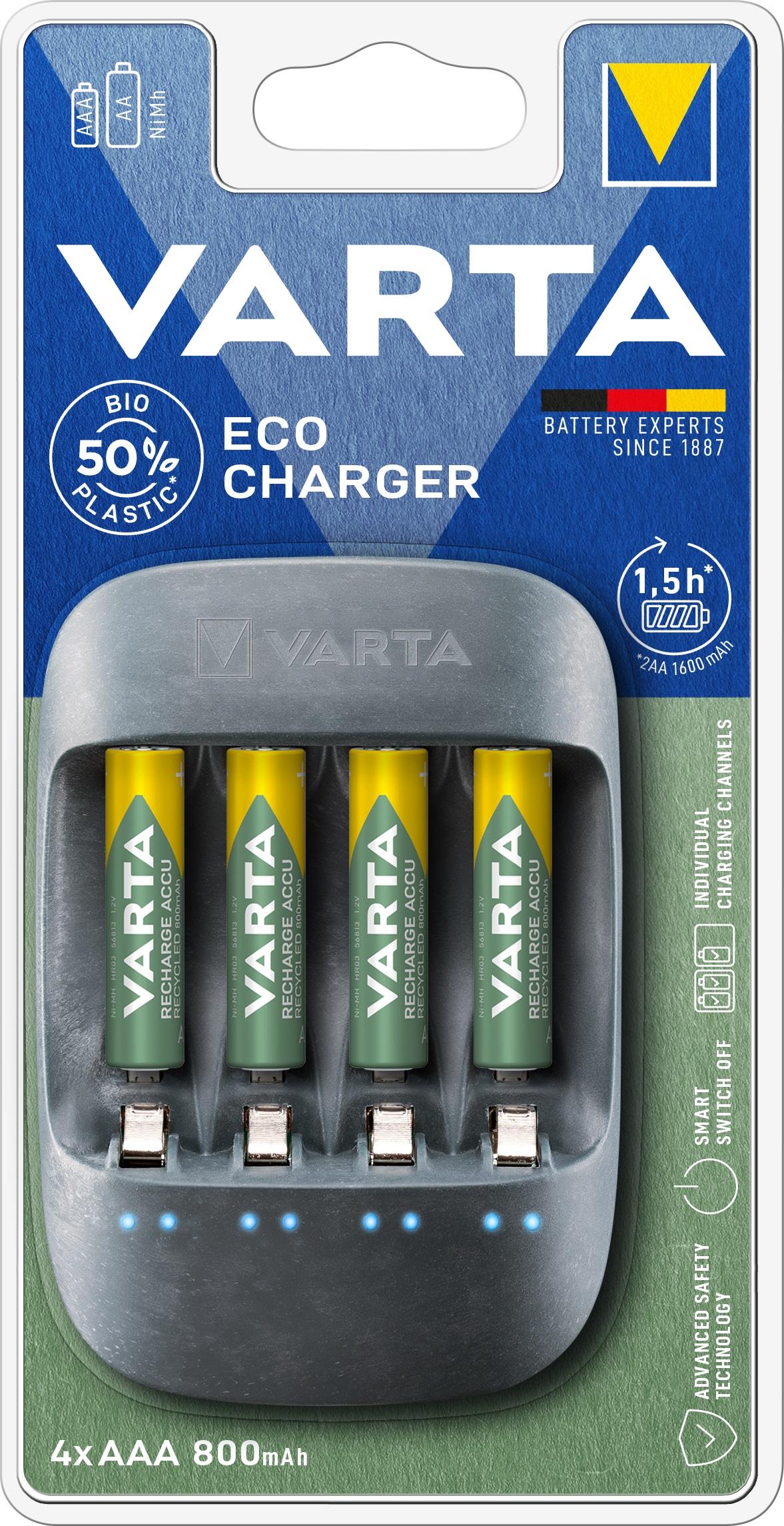  - Incom Group
 Ładowarka akumulatorków VARTA ECO CHARGER + 4 x AAA 800mAh 56813 4008496930395