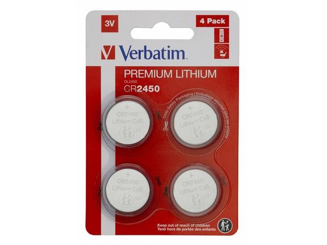 0023942495352 Bateria Verbatim CR2450 (4 szt blister)  - Incom Group
