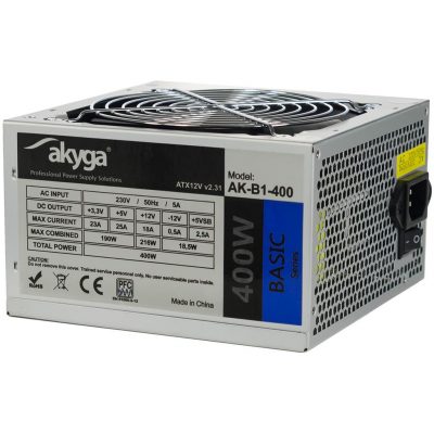 5901720130303  - Incom Group
 Zasilacz ATX 400W Akyga Basic AK-B1-400 Fan12cm P4 3xSATA