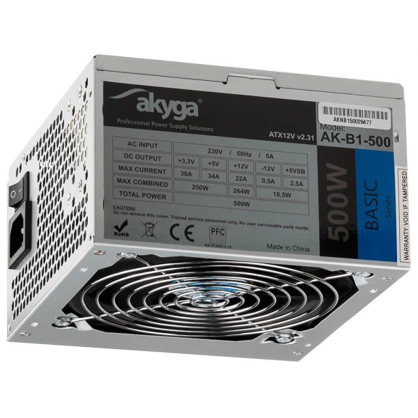 5901720133236  - Incom Group
 Zasilacz ATX 500W Akyga Basic AK-B1-500E Fan12cm P4 3xSATA