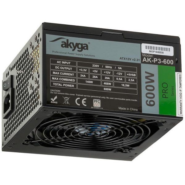  - Incom Group
 5901720130921 Zasilacz ATX 600W Akyga Pro AK-P3-600 Fan12cm P8 5xSATA 2xPCI-E