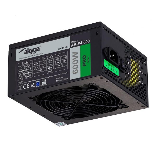 Zasilacz ATX 600W Akyga Pro AK-P4-600 Semi-Modular Fan12cm P8 5xSATA 2xPCI-E  - Incom Group
 5901720134202