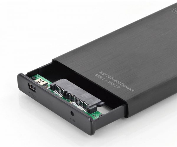 Obudowa DIGITUS USB 2.0 na dysk SSD/HDD 2.5" SATA II, 9.5/7.5 mm, aluminiowa 4016032391838  - Incom Group
