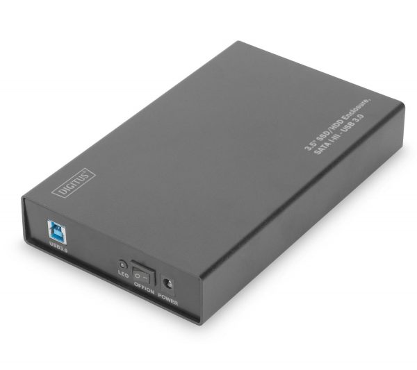 Obudowa Digitus USB 3.0 na dysk SSD/HDD 3.5" SATA III, z zasilaczem, aluminiowa  - Incom Group
 4016032416173