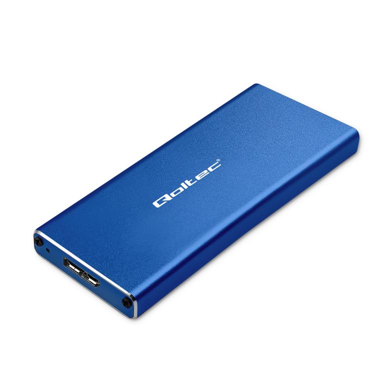 Obudowa/kieszeń Qoltec na dysk M.2 SSD | SATA | NGFF | USB 3.0 | Super speed 5Gb/s | 2TB | Niebieski  - Incom Group
 5901878518329