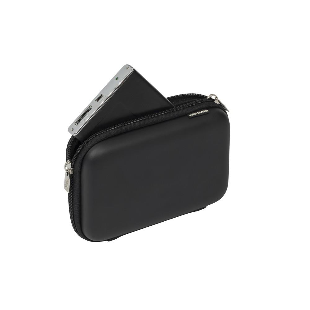 6902201091020 Etui na HDD 2,5" / nawigację GPS 5,3" RIVACASE Davos czarne, twarde  - Incom Group
