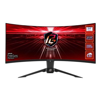  - Incom Group
 4710483938054 Monitor ASRock 34" Curved Phantom Gaming Monitor PG34WQ15R2B 2xHDMI DP WiFi głośniki 2x2W