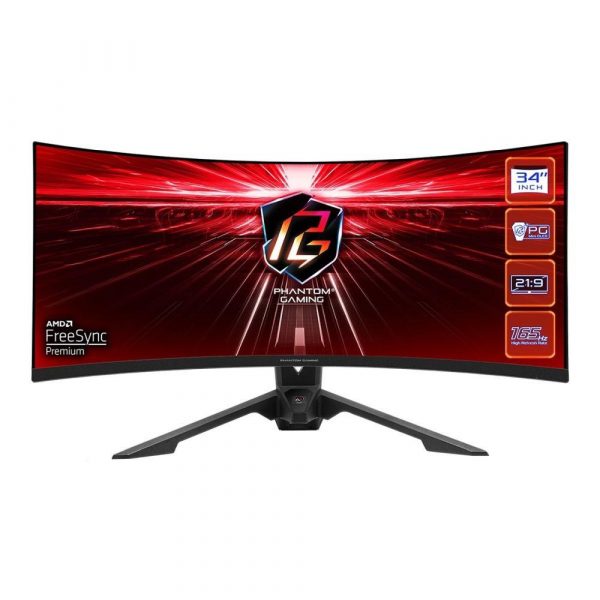  - Incom Group
 4710483937446 Monitor ASRock 34" Curved Phantom Gaming Monitor PG34WQ15R3A 2xHDMI DP USB-C WiFi głośniki 2x2W