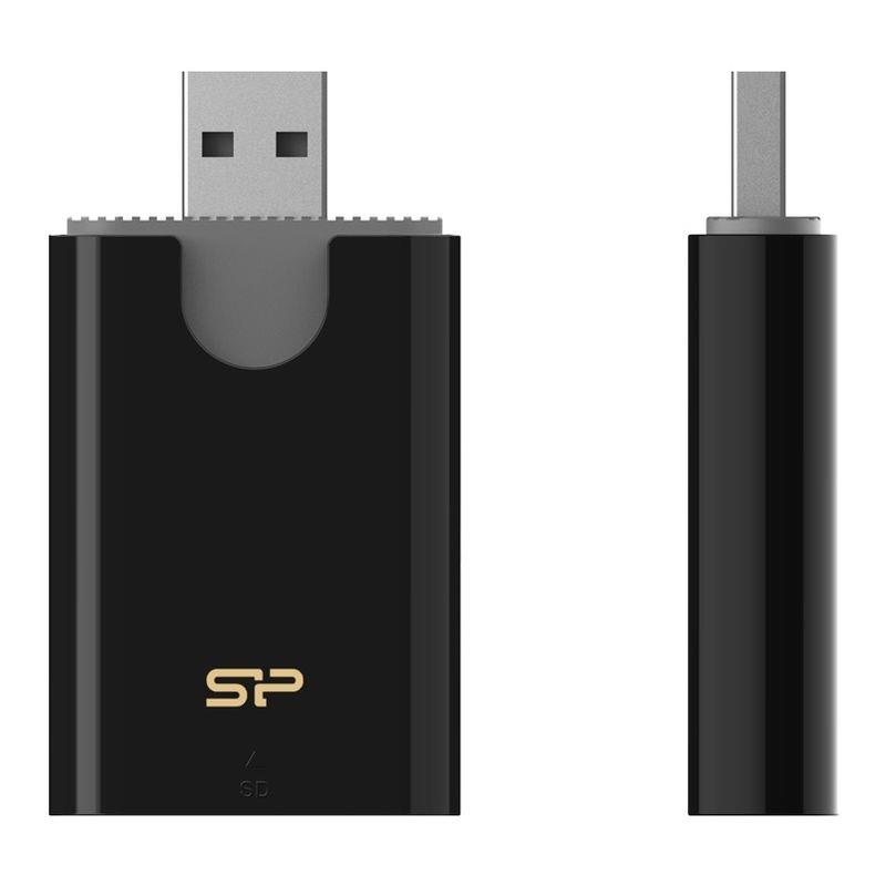 4713436146636 Czytnik kart pamięci Silicon Power Combo USB 3.2 Gen 1 SD/microSD/MMC czarny  - Incom Group
