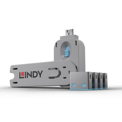  - Incom Group
 4002888404525 Blokada portów USB LINDY 4 szt Port Locks 4x +Key Blue