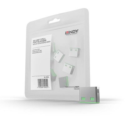 Blokada portów USB LINDY10 szt Port Locks (no Key) Green 4002888404617  - Incom Group
