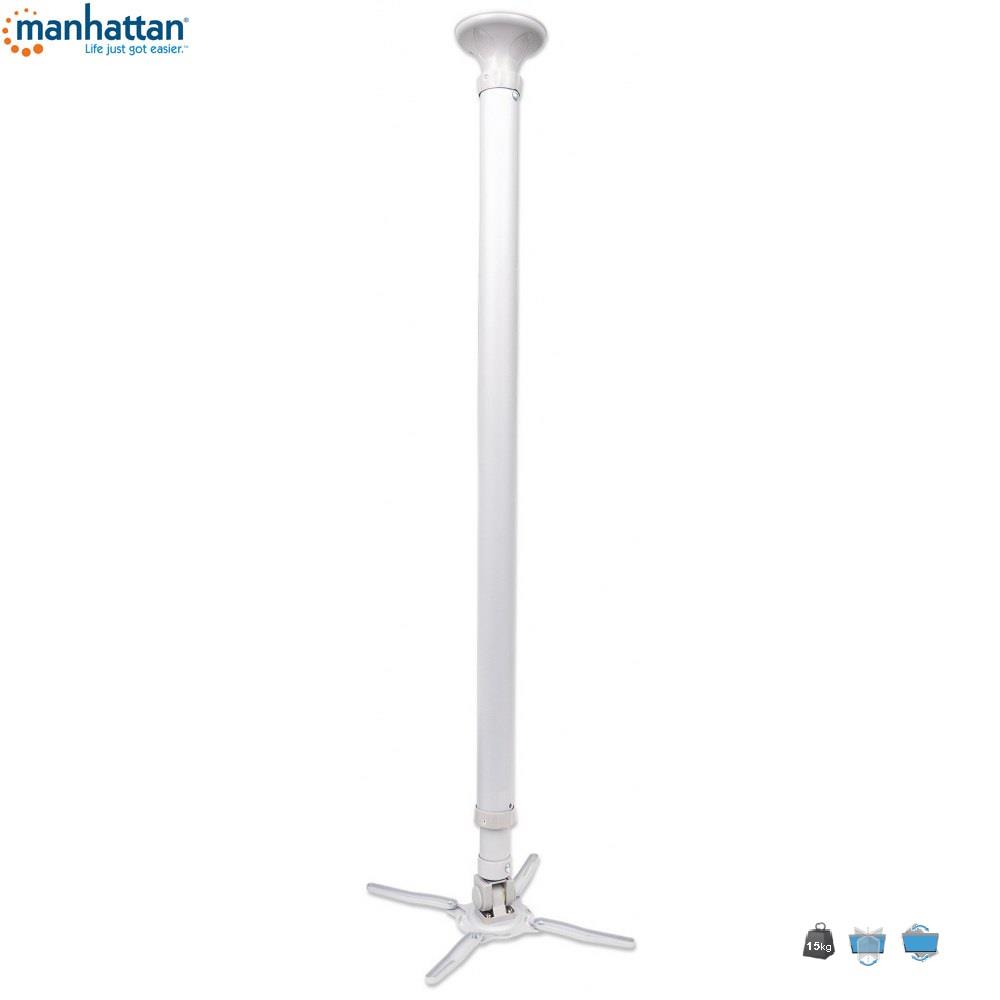 0766623424868 Ramię do projektora Manhattan 122-202 cm. 15kg sufitowe, srebrne  - Incom Group
