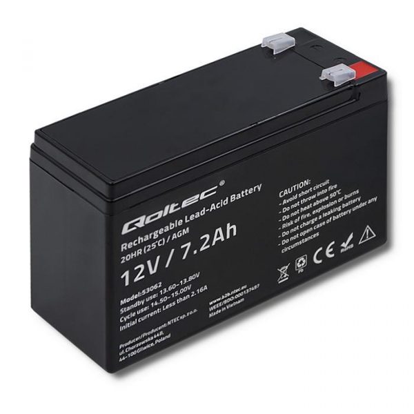 Akumulator AGM Qoltec 12V | 7.2Ah  - Incom Group
 5901878530628