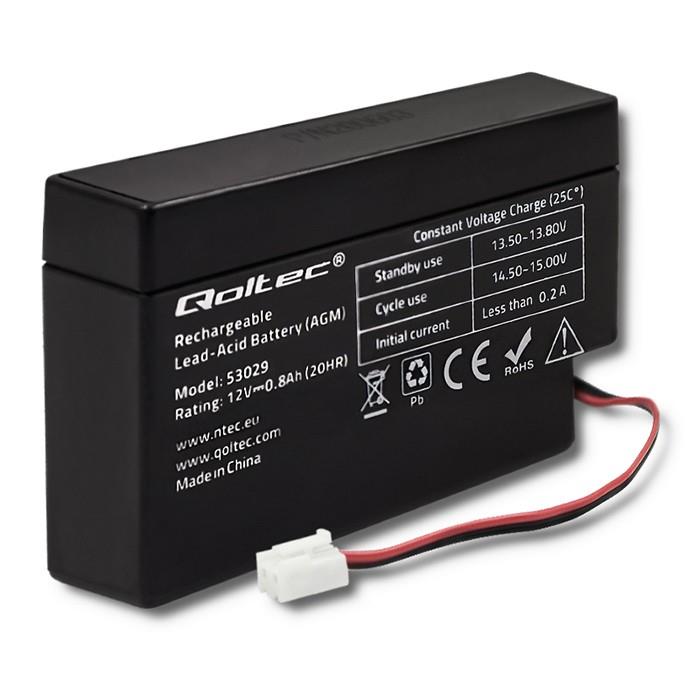 Akumulator AGM Qoltec | 12V | 0.8Ah  - Incom Group
 5901878530291