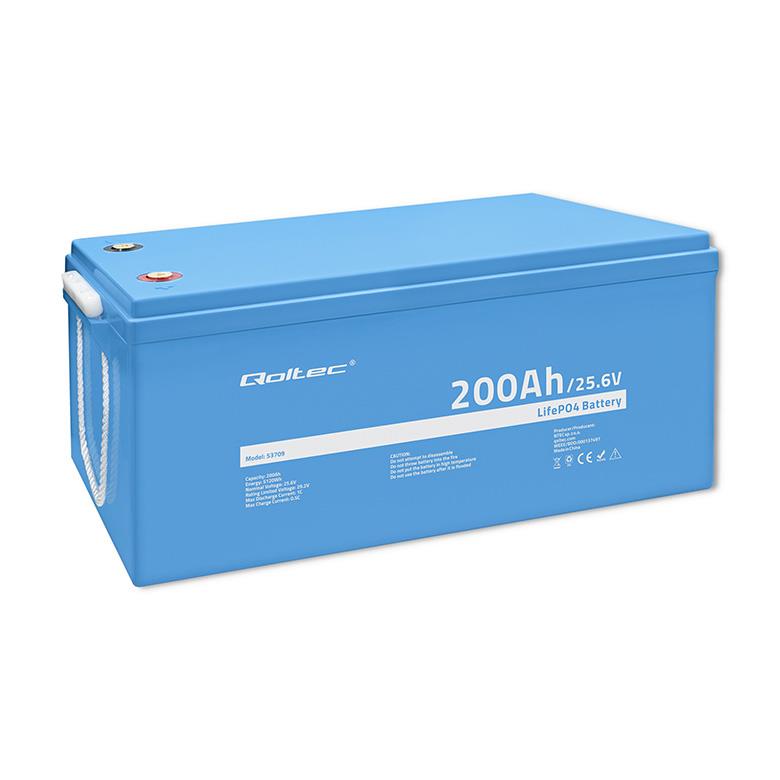 5901878537092 Akumulator LiFePO4 Qoltec Litowo-Żelazowo-Fosforanowy | 25.6V | 200Ah | BMS  - Incom Group
