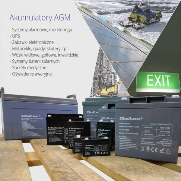 Akumulator żelowy Qoltec 12V | 7Ah | max.72A | AGM 5901878530307  - Incom Group
