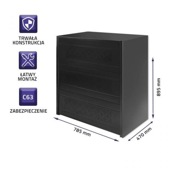 Obudowa modułu bateryjnego Qoltec 17Ah | 12kW 5901878539591  - Incom Group
