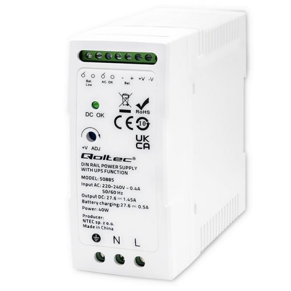  - Incom Group
 Zasilacz Qoltec na szynę DIN z funkcją UPS | 40W 5901878508856