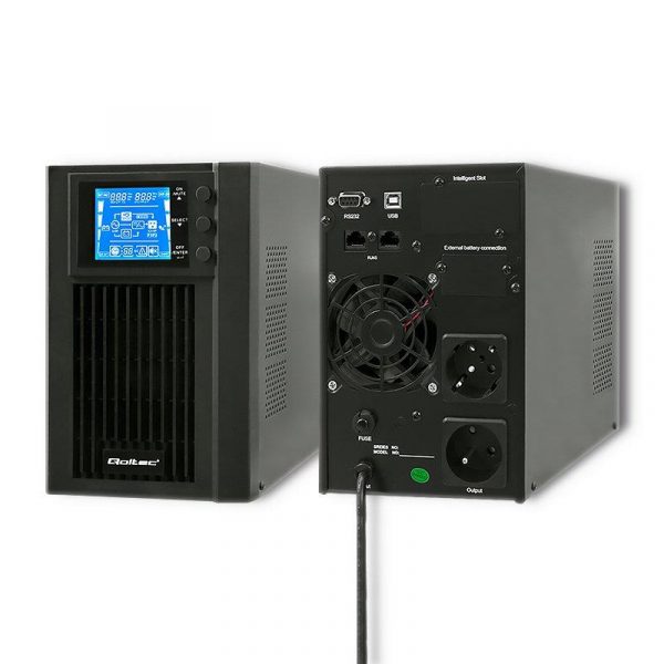 Zasilacz awaryjny UPS Qoltec | On-line | Pure Sine Wave | 1kVA | 800W | LCD | USB  - Incom Group
 5901878530420