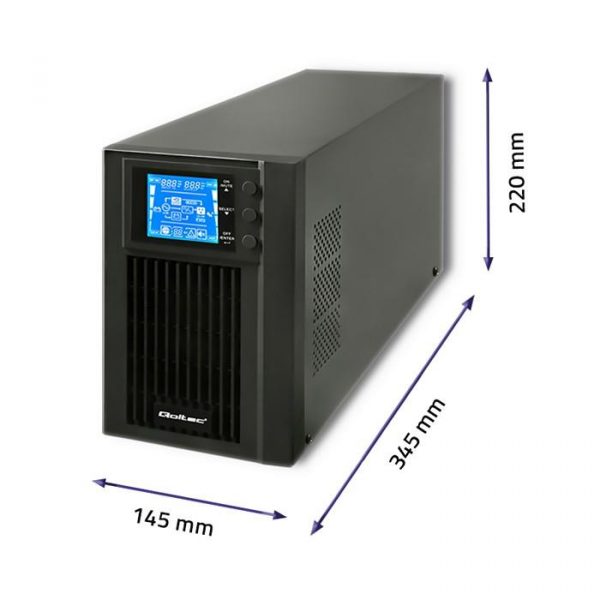 Zasilacz awaryjny UPS Qoltec | On-line | Pure Sine Wave | 1kVA | 800W | LCD | USB  - Incom Group
 5901878530420