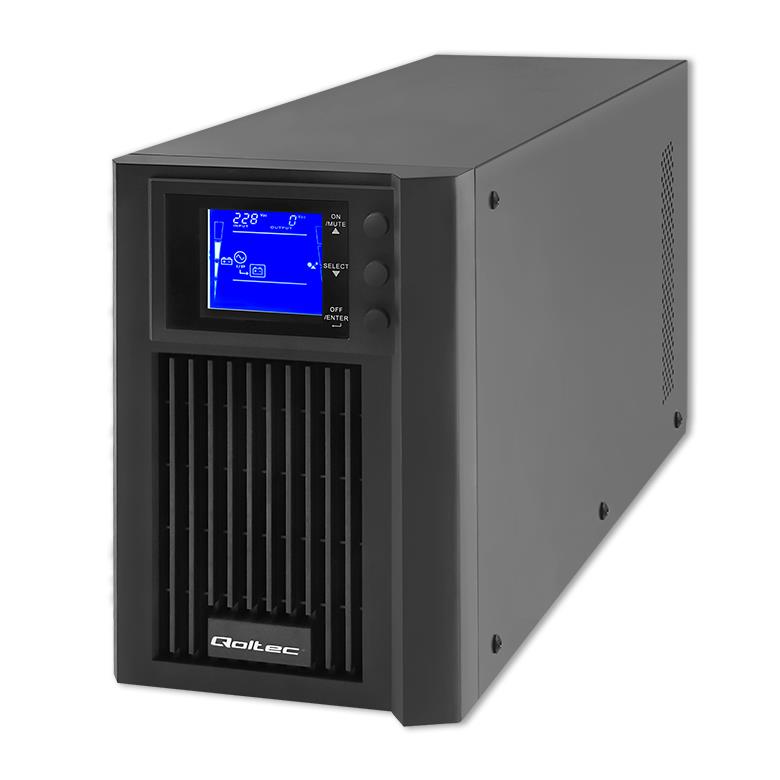 5901878539812 Zasilacz awaryjny UPS Qoltec On-line | Pure Sine Wave | 2kVA | 1.6kW | LCD | USB  - Incom Group
