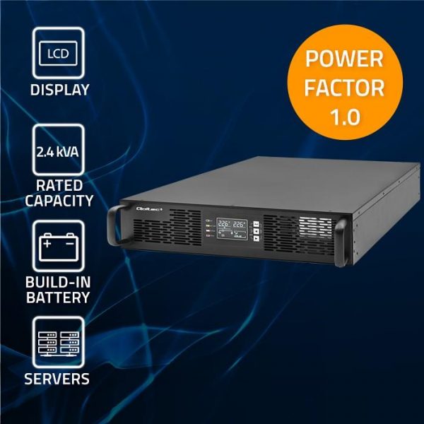  - Incom Group
 5901878522869 Zasilacz awaryjny UPS Qoltec do RACK | 2.4kVA | 2400W | Power Factor 1.0 | LCD | On-line