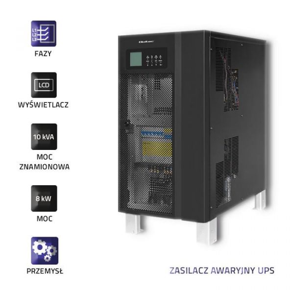  - Incom Group
 Zasilacz awaryjny UPS Qoltec 3-fazowy | 10kVA | 8kW | LCD 5901878539485