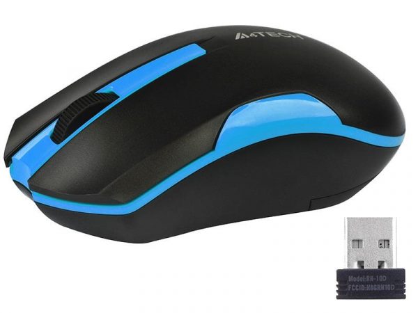 Mysz bezprzewodowa A4Tech V-TRACK G3-200N-1 Black+Blue WRLS 4711421929448  - Incom Group
