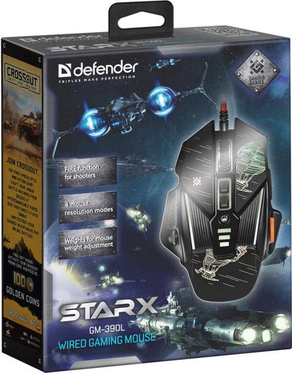 Mysz przewodowa Defender STARX GM-390L 3200dpi Gaming 8P + GRA  - Incom Group
 4714033523905