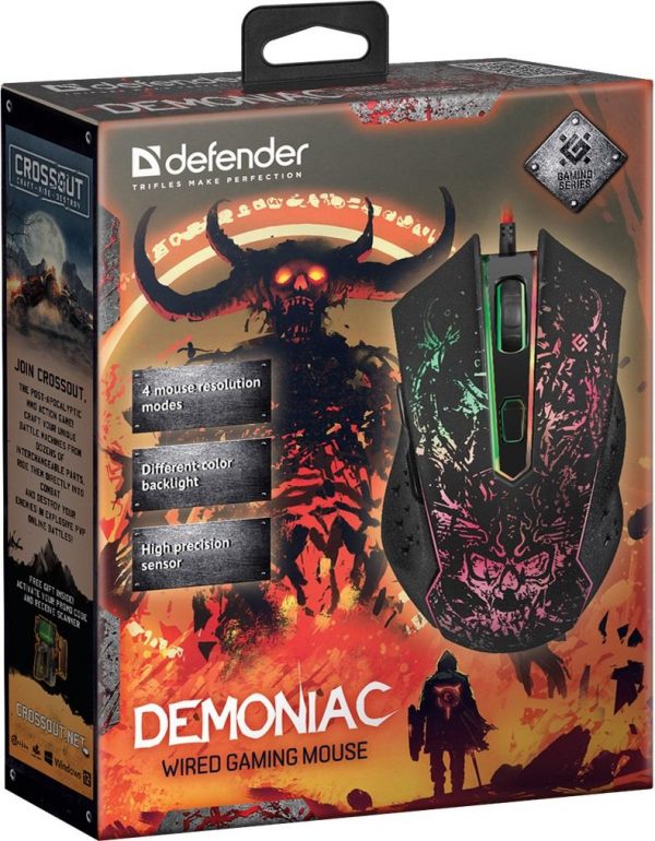 4714033525404 Mysz przewodowa Defender DEMONIAC GM-540L 3200dpi 6P Gaming + GRA  - Incom Group
