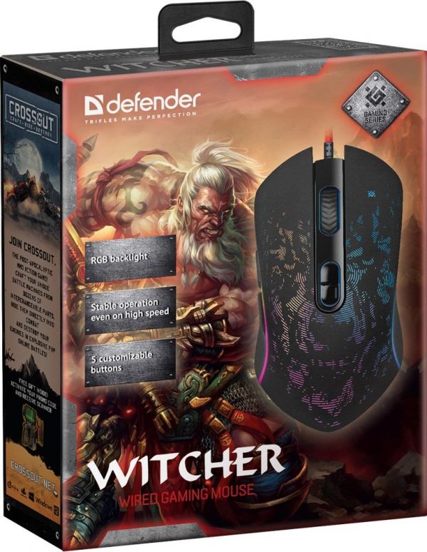  - Incom Group
 Mysz przewodowa Defender WITCHER GM-990 3200dpi 6P Gaming RGB + GRA 4714033529907