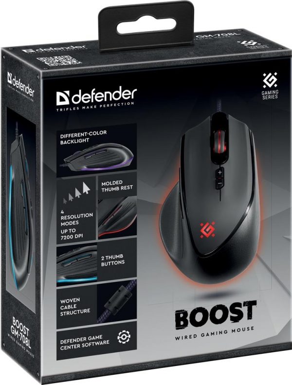  - Incom Group
 Mysz przewodowa Defender BOOST GM-708L 7200dpi 7P Gaming 4714033527088