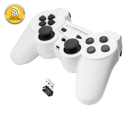 Gamepad bezprzewodowy 2.4GHz PS3/PC USB Esperanza "Gladiator" biało/czarny 5901299947272  - Incom Group
