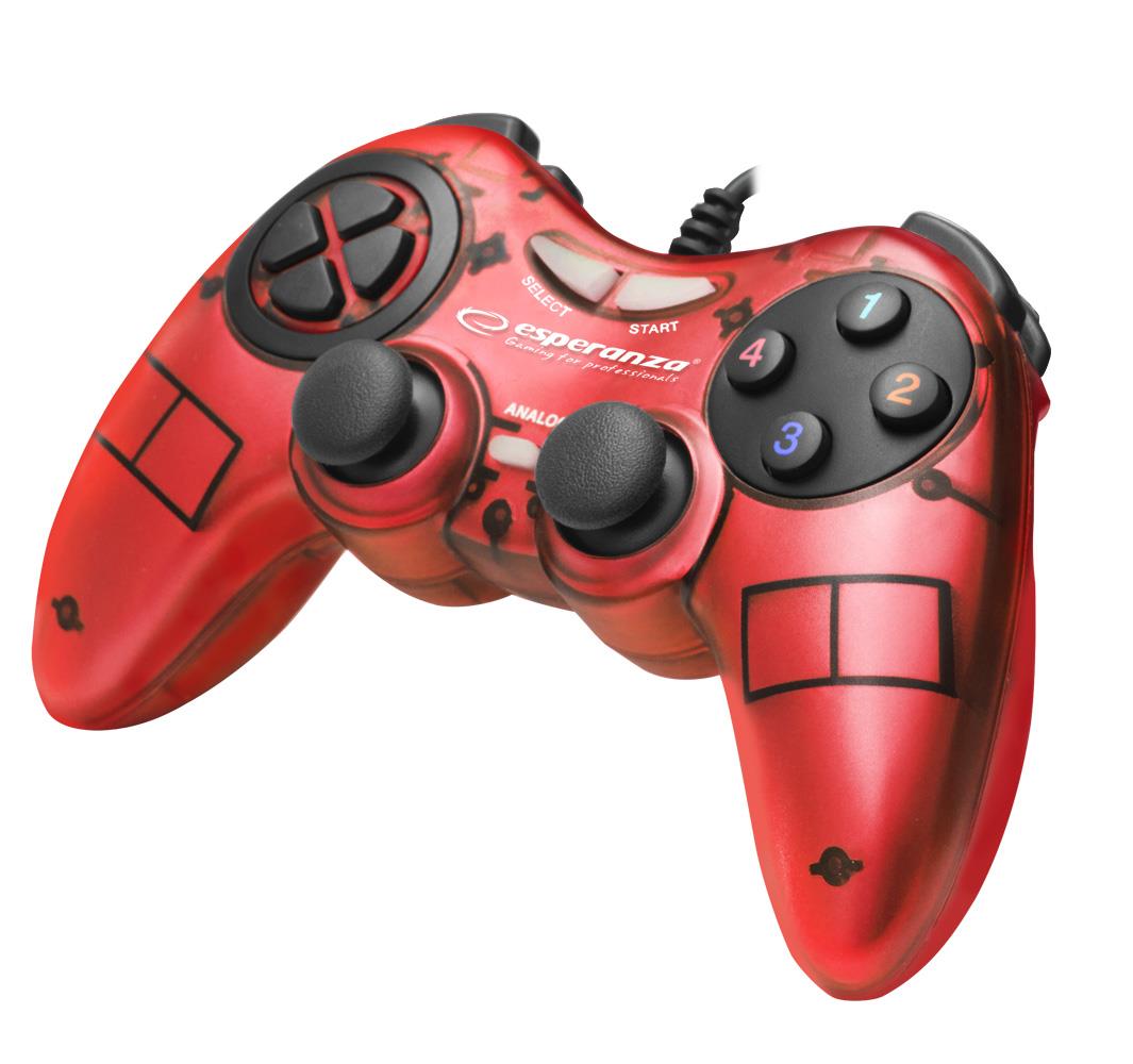 Gamepad PC USB Esperanza "Fighter" czerwony  - Incom Group
 5901299947012