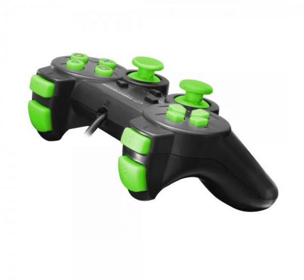 Gamepad PS3/PC USB Esperanza "Trooper" czarno/zielony  - Incom Group
 5901299947173