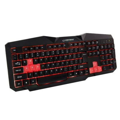 Klawiatura przewodowa Esperanza EGK201R"Titions" Gaming podświetlana USB czarno-czerwona  - Incom Group
 5901299938454